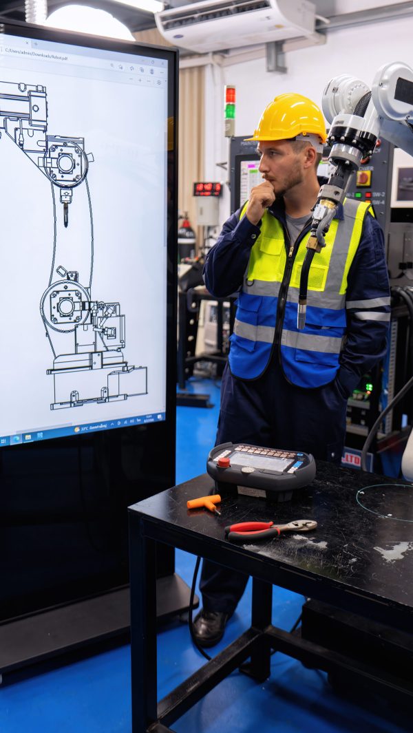 Engineer service robot welding in factory software programming hard ware replacement as per manual